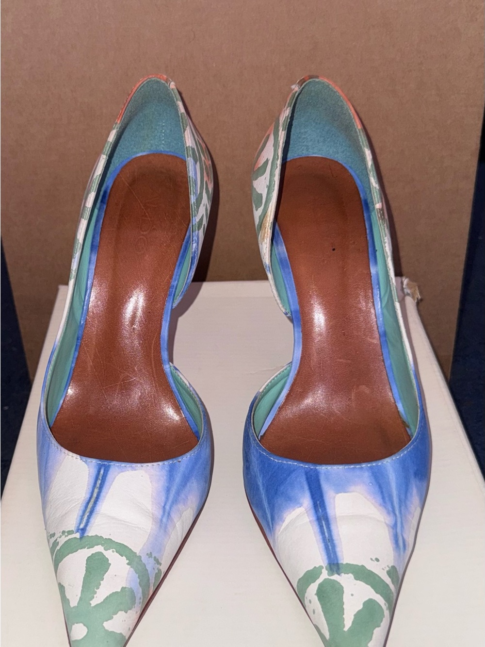 Aldo - Lagatta - Pointed Toe Women's Pumps in Blue, Green and White